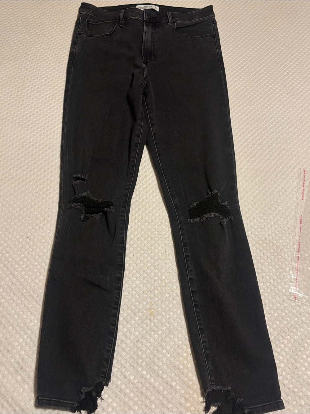 Abercrombie & Fitch Black Skinny Distressed Jeans